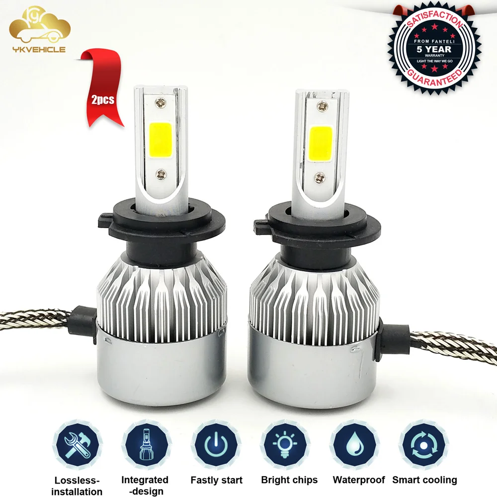 

Auto Lamps LED H4 H7 H8 H11 H1 9005 HB3 9006 HB4 Car Led Headlight Bulb Fog Light 10800LM 6000K 72W Conversion Kit YKVEHICLE