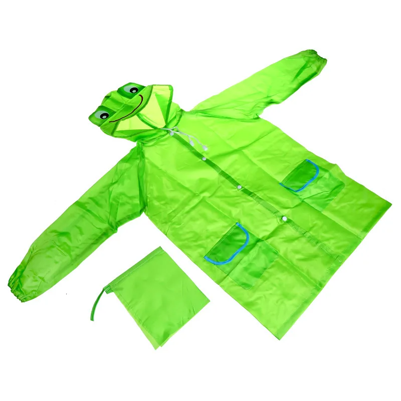 GreenFrog Можно выбрать модели; детский плащ-дождевик с изображением животных из мультфильмов; тонкое пончо; детский плащ с рисунком - Цвет: GreenFrog