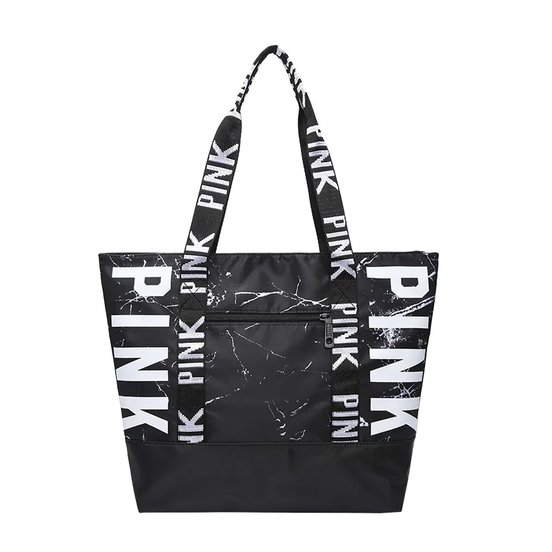 black New Waterproof Fitness Bag For Training Outdoor Women's Sport Bag Nylon Ladies Handbags Travel Portable Pink Gym Bags Women - Цвет: black