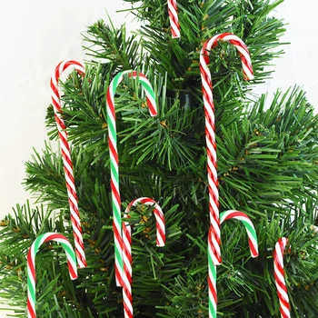 

6pcs Christmas Candy Cane Colorful Crutches Christmas Tree Hanging Pendant For New Year Xmas Party Home Ornaments Navidad Gifts