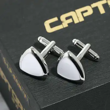 

French business men's shirt high quality all copper smooth surface metal triangle geometry fashion party, wedding jewelry gift