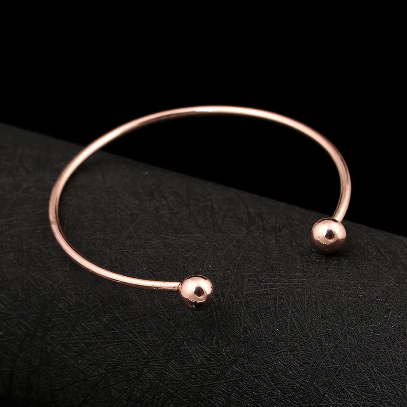 

New Fashion Open Charm Cuff Bangles & Bracelets For Women Simple Beads Arrow pulseras Tiny Jewelry Birthday Gift