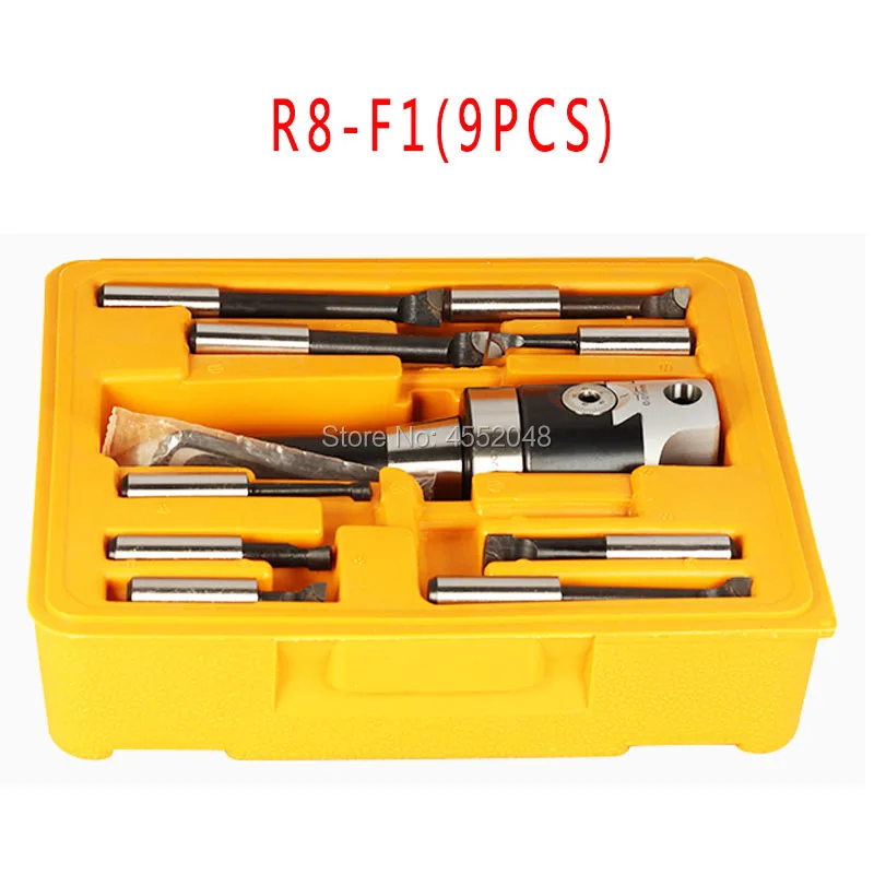 

High precision 2 inchR8- F1-12 50mm boring head, spindle R8-M7 / 16 thread + 9pcs carbide 12mm boring tool boring set