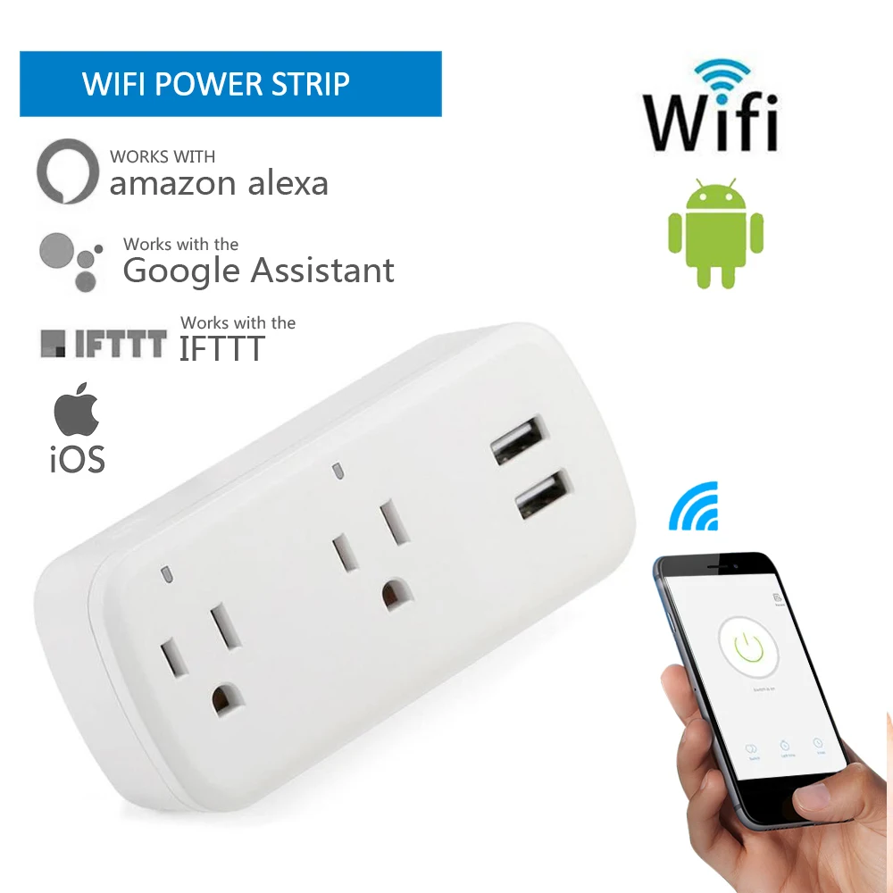 

smart plug Wifi smart socket Multiple Power smart life Socket 2 USB Port Voice Control for Amazon Echo Alexa's Google Home Timer