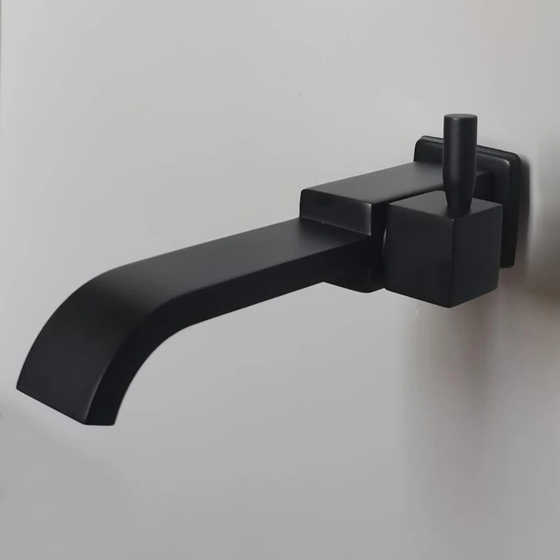 Bathroom Faucet Water Tap Faucet Brass Cold black Water Faucet Wall Mounted Basin gold Tap basin bibcock Square Cold brushed gold kitchen Faucet SC303