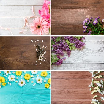 

SHUOZHIKE Vinyl Custom Photography Backdrops Prop Flower and Wooden Planks Photography Background 200212SU-09