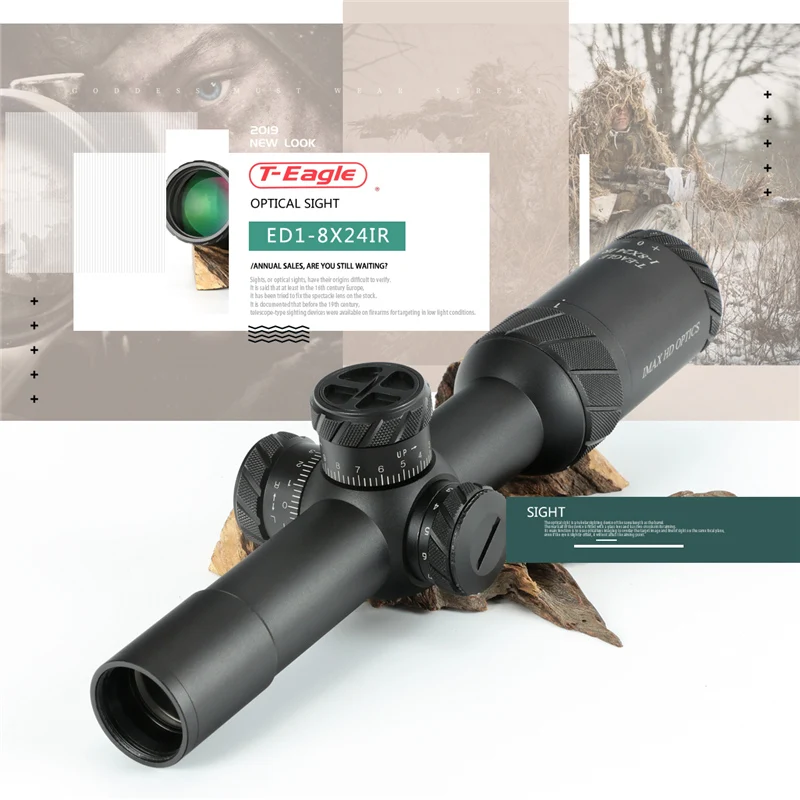 Охотничий оптический прицел TEAGLE ED 1 8x24 IR Lange тактический красный для винтовки