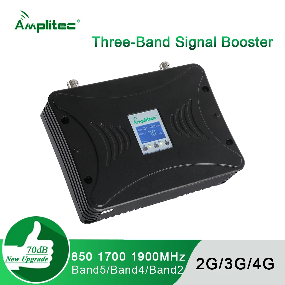 Ретранслятор сигнала Band B2 B4 B5 850/1700/1900 МГц 2G 3G 4G трехдиапазонный мобильный