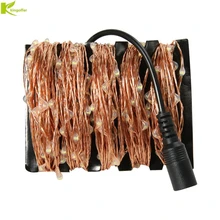Kingoffer светодиодные гирлянды 20 м/30 м/50 м DC12V водонепроницаемый открытый медный/Серебряный RGB провод для украшения рождественской свадебной вечеринки