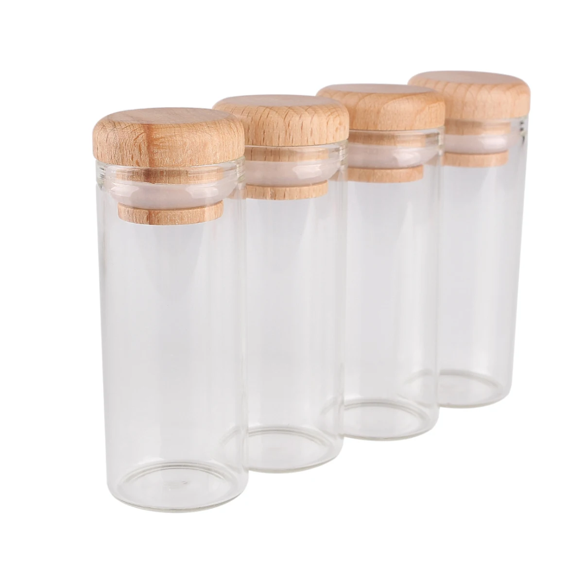 5pcs 30ml 30*70mm Glass Bottles with Wooden Caps Glass Jars Spice Jars Glass Vials Glass vessels For Wedding Favors 3
