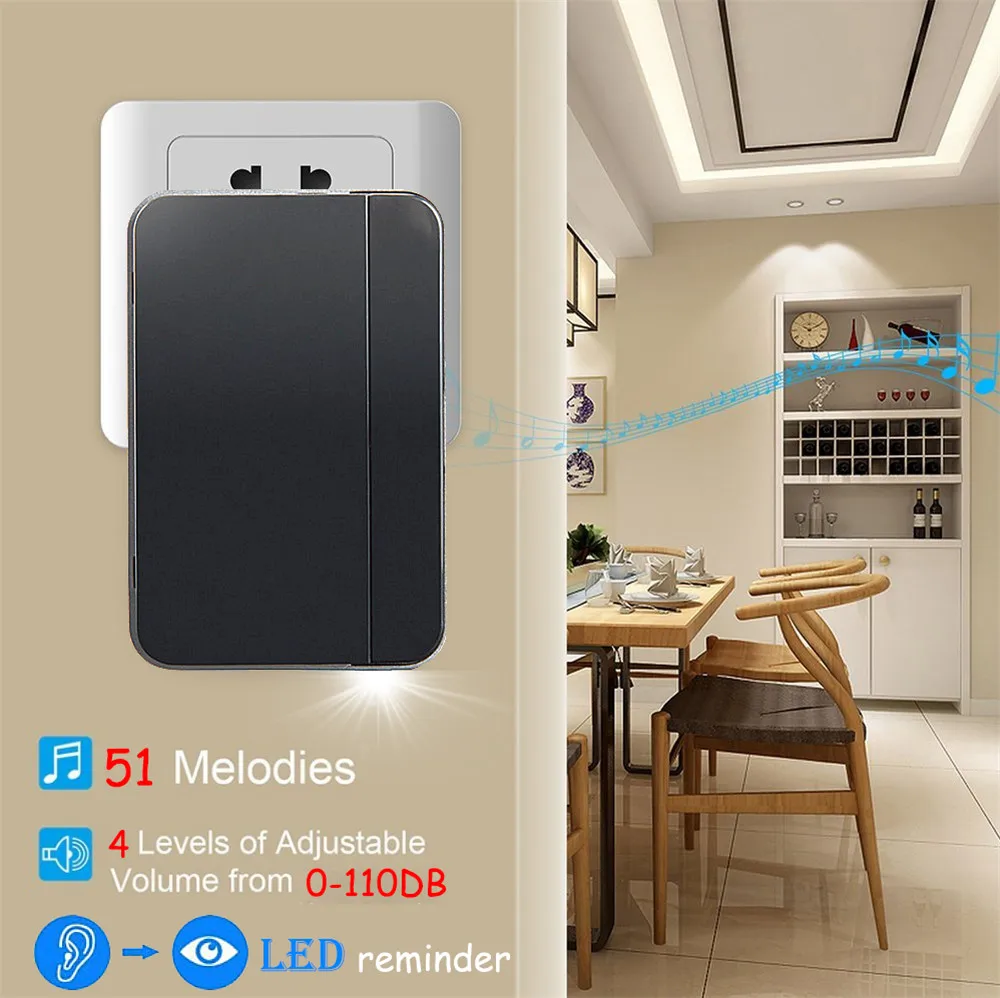 Ceny SMATRUL self powered bezprzewodowy dzwonek wodoodporny bez baterii ue UK plug inteligentny dzwonek do drzwi wejściowych dzwonek 1 nadajnik 1 2 odbiornik