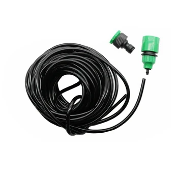 

Black 10m Nozzles irrigation system Portable Misting Automatic Watering Garden hose Spray head with 4/7'' PE Hose and connector