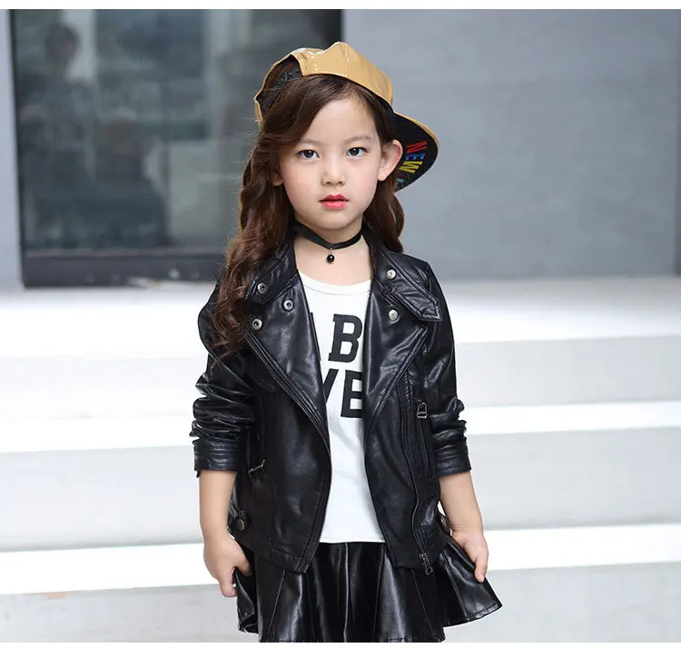 Детская Повседневная Верхняя одежда Детская куртка из искусственной кожи кожаное пальто для девочек куртка для мальчиков г., Детская куртка для детей от 3 до 14 лет