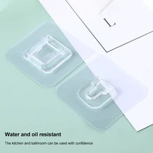 Double-Sided Adhesive Wall Hooks Hanger Strong Transparent Hooks Suction Cup Sucker Wall Storage Holder For Kitchen Bathroo