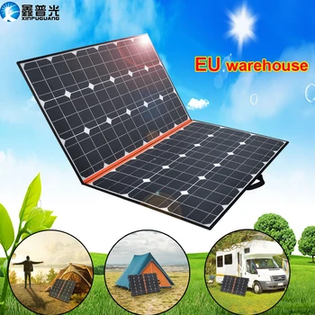 

xinpuguang 120W 18V Foldable Solar Panel Flexible kit 100W Portable home Charger USB for phone 12v Battery Hiking Camping bag