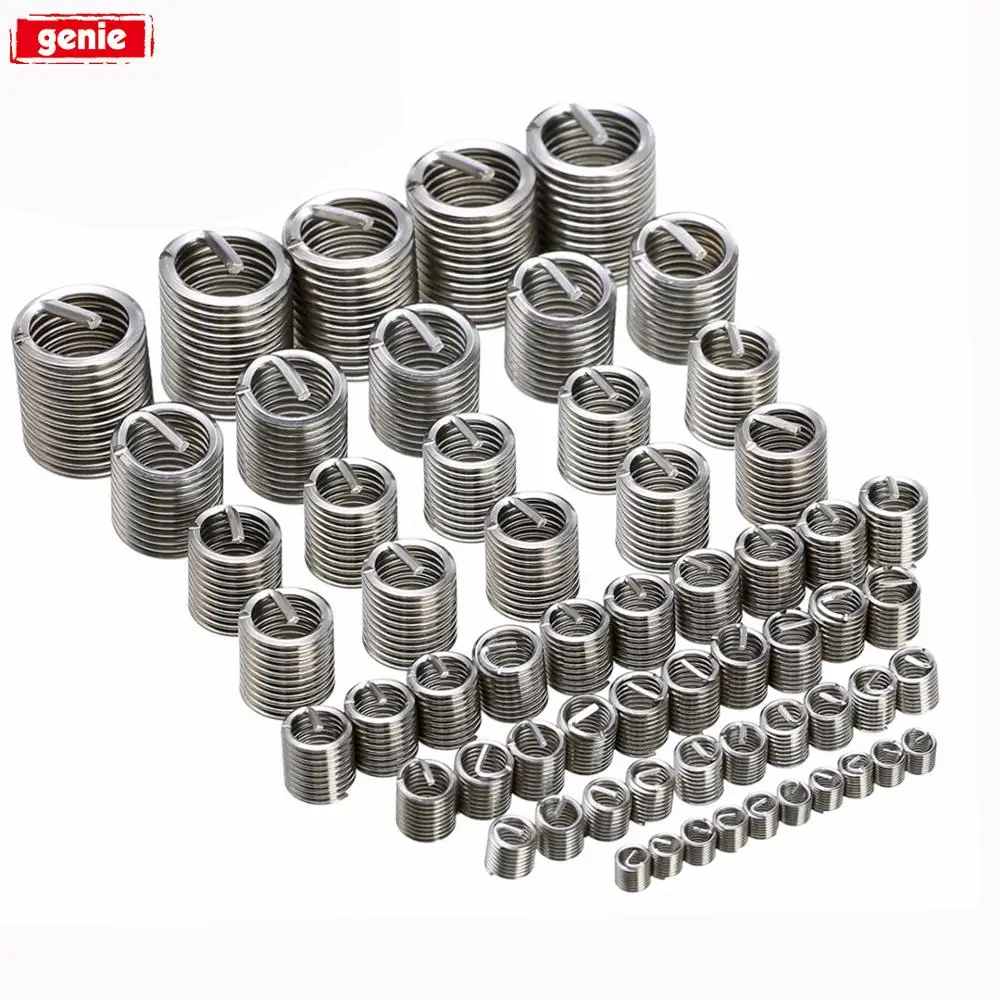 

60pcs Stainless Steel Thread Insert M3-M12 Silver Thread Insert Repair Tool Kit For Hardware Repair Tools