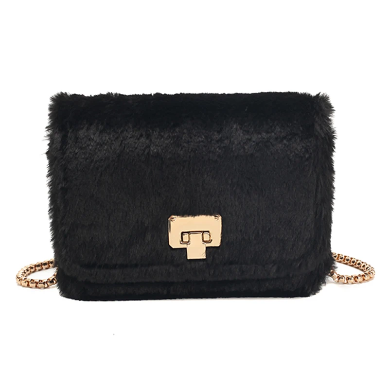 

iVog New Arrival Everyday Female Small Shoulder crossbody Handbag Fur Fashion cc Chain Hand Bags for Women 2019