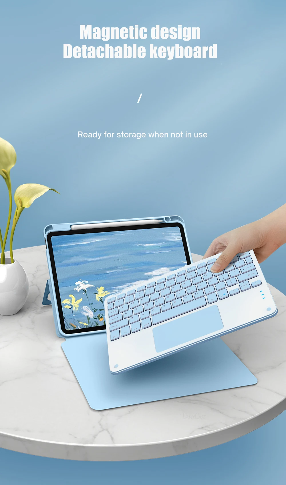 Capa de Teclado Magnético para iPad, Capa