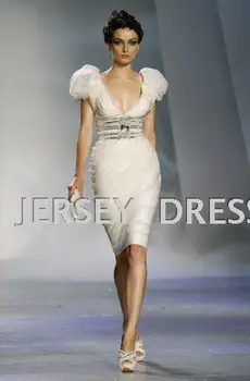 

free shiping 2018 White bubble short-sleeve new design brides maid formal sexy party prom gown mother of the bride Dresses