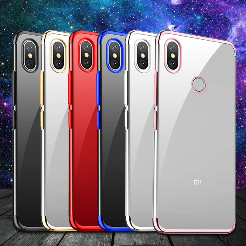 

Electroplating Phone Shell For Xiaomi Mi6 5x 6x Mix 2 2S Max 3 Pocophone F1 A1 A2 Soft TPU Silicon Transparent Phone Back Cover