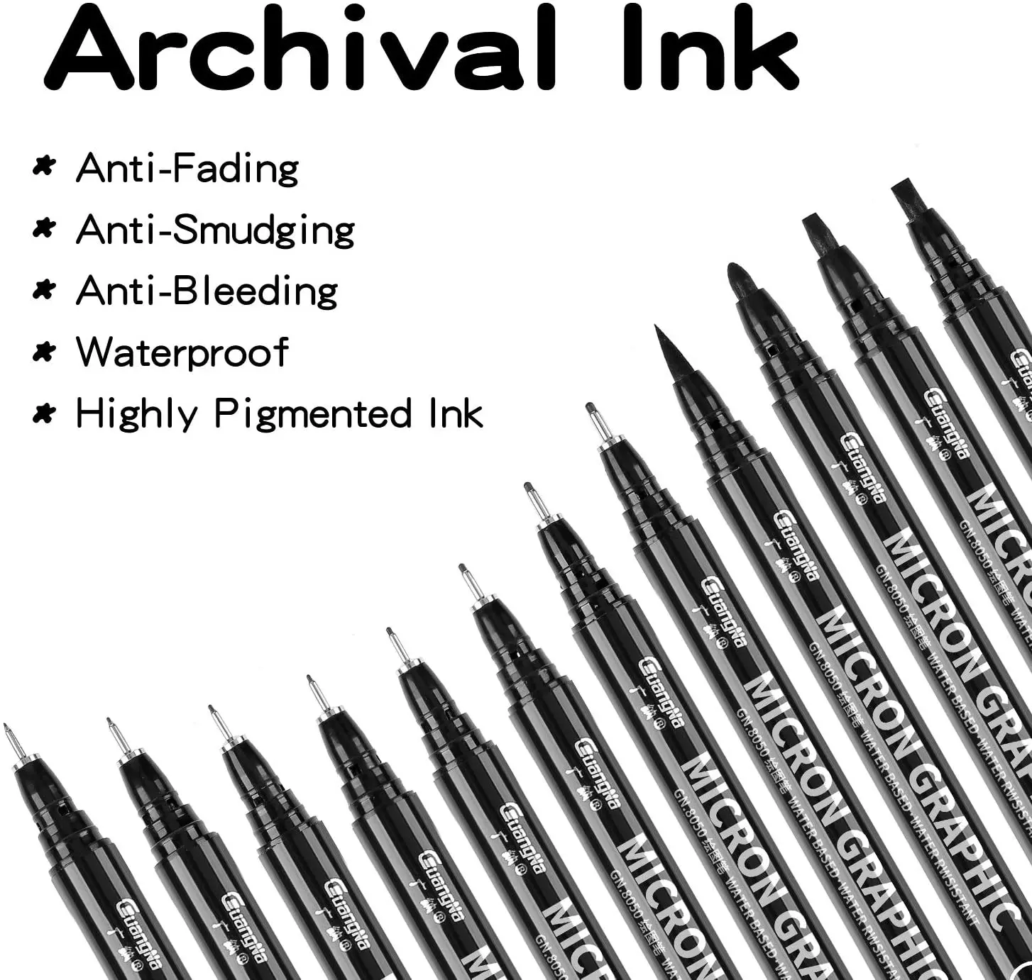 12pc Black Micro-pen Fineliner Ink Pens,waterproof Archival Ink Fine Point Micro  Drawing Pens For Art Watercolor Sketching Anime - Fineliner - AliExpress