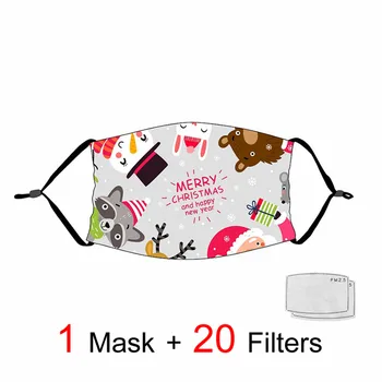 

Santa Claus Pattern Elk Snow Adult And Children Snowman Festival Masks Christmas Dust-proof Face Masks Reusable Masks Respirator