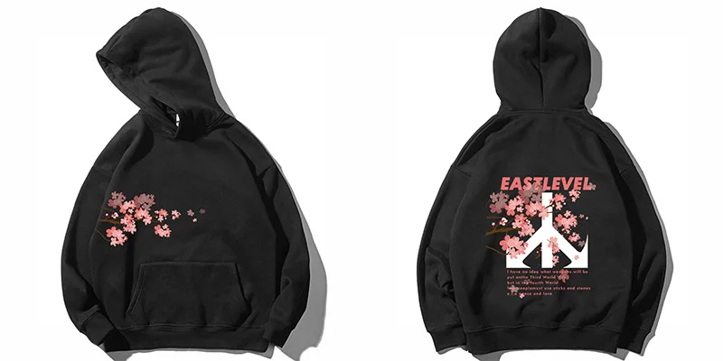 Winter Cherry Blossom Print Hoodie Streetwear Hip Hop oversize Women Men Unisex Cotton Sweatshirts Retro Hoody SA-8