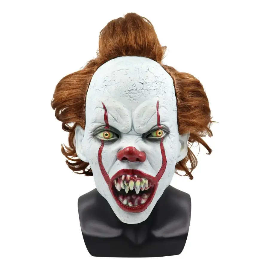 Светодиодный маска клоуна Pennywise Stephen King's It Chapter Two Masque Movie шлем для косплея маски