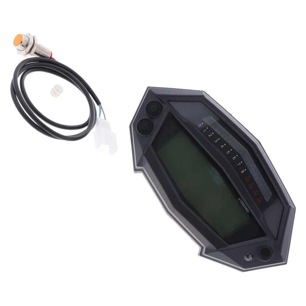 Universal Motorcycle LCD Digital Speedometer Backlight Motor cycle for Cylinders meter Odometer 