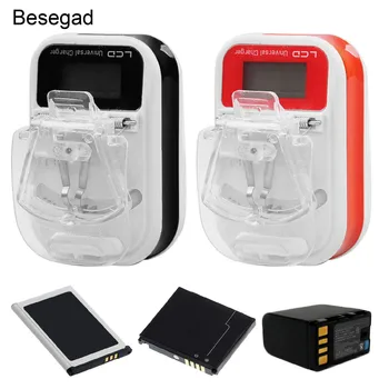 

Besegad Universal USB Wall Charger Battery Charger Travel with LCD Display for Mobile Phone Camera Nokia Samsung EU Plug Type