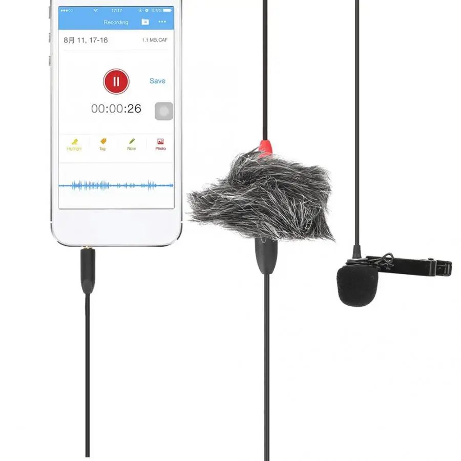 Для Saramonic SR-LMX1+ петличный клип-на микрофон Универсальный телефон Пикап микрофон для смартфона запись приложение микрофон