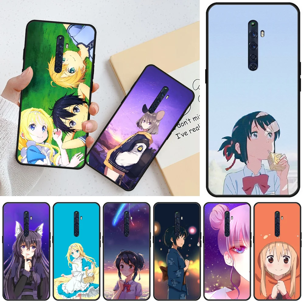 Мягкий силиконовый чехол для телефона BaweiTE Cute girl comics из ТПУ OPPO RENO 2Z R15pro R17pro Realme 2 2pro