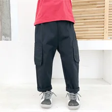 19, осенний стиль, для мужчин и женщин, для детей, корейский стиль, Повседневная однотонная одежда из чистого хлопка, мягкая хлопковая одежда с карманами, Повседневная Рабочая одежда