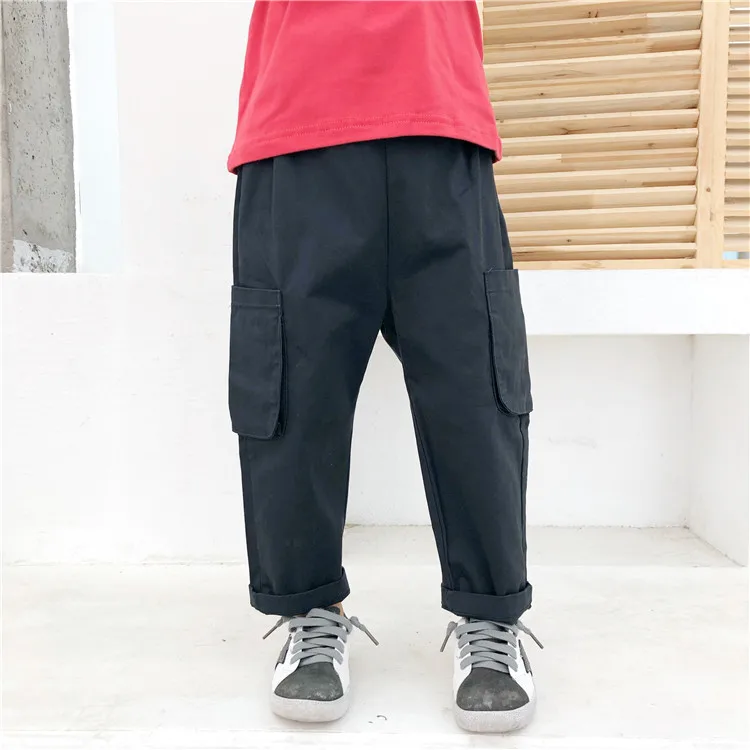 

19 Autumn New Style Men And Women Children Korean-style Casual Solid Color Pure Cotton Soft Cotton Cloth Pocket Workwear Casual