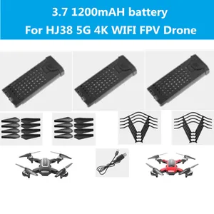 2pcs 4pcs high quality 3.7V 1200mAh battery spare parts for HJ38  4K GPS WIFI FPV RC Drone HJ38 RC Drone Battery Spare parts