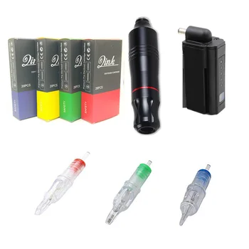

Qink Tattoo Pen Machine Kit Wireless Power Supply DC Cartridge Revolution Needles RS/RL/RM/M1 Permanent Makeup Set Tools Supplie