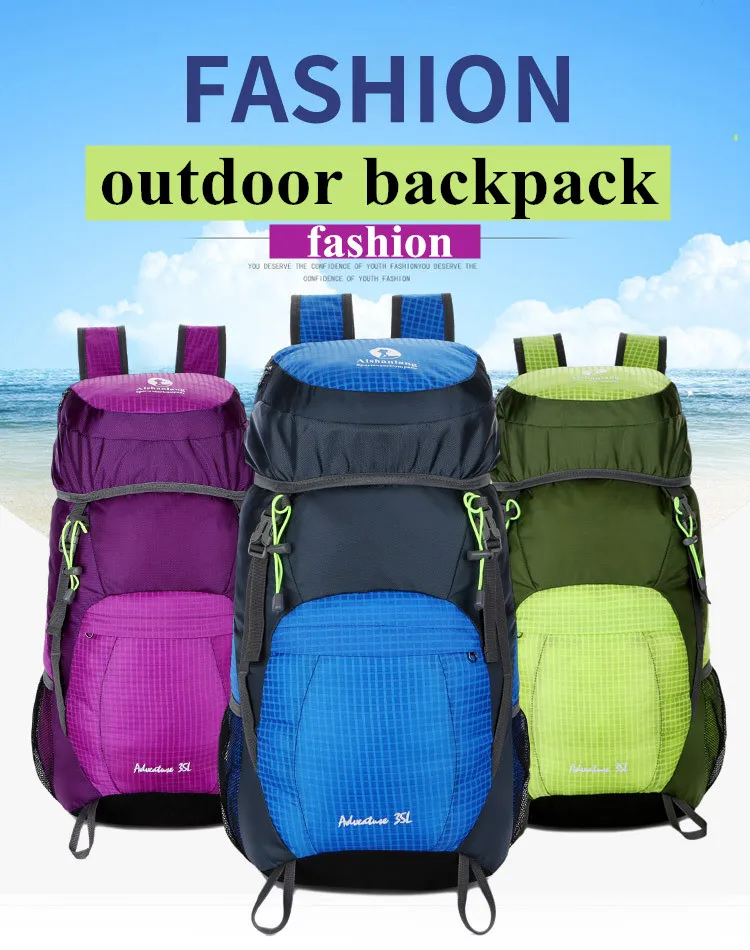 Men Outdoor backpack camping bag 35L Ultralight waterproof travel Folding backpack Women Sports camping hiking Hike Pack