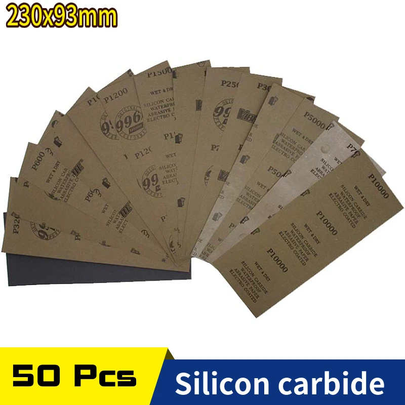 SANDING SHEETS Wet/Dry Silicon Carbide Waterproof Sandpaper Grits Polish Tool 
