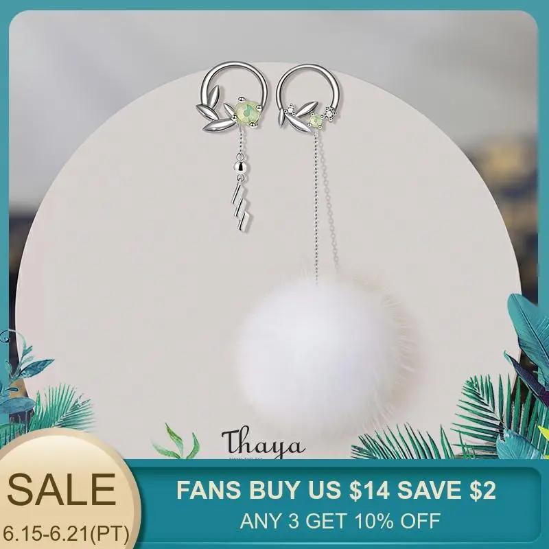 

Thaya 925 Sterling Silver Dandelion Earring Dangle Earrings Silver Dangle High Quality For Women Ear Japanese Style Fine Jewelry