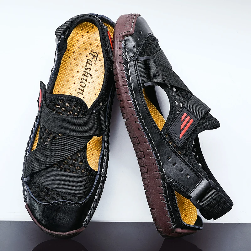 Мужские туфли Вьетнамки zomerschoenen homme кожаные мужские с эффектом массажа пляжная