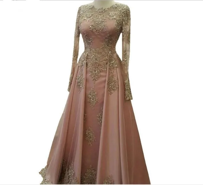 

Saudi Arabia Evening Dresses 2019 Dubai Kaftan Lace Appliques Beaded Beautiful Elegant Party Moroccan Long Muslim Formal Gowns