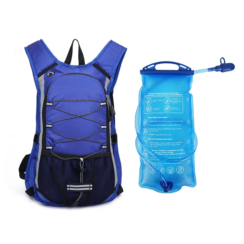 Рюкзак для кемпинга, пешего туризма, бега, велоспорта, гидратационный рюкзак, 2л, розовый/зеленый/синий, походный рюкзак - Цвет: Blue  water bag