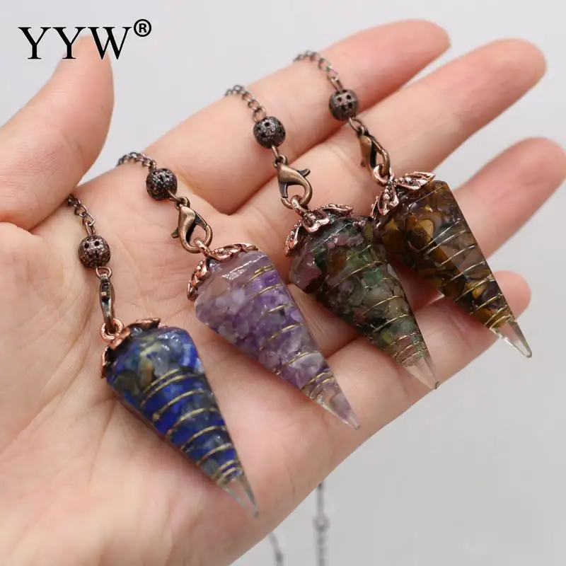 1pc Natural Stone Quartz Rock Choler Crystal Pendant Hexagonal Pointed Reiki Chakra Pendulum For Diy Jewelry Accessories Finding | Украшения