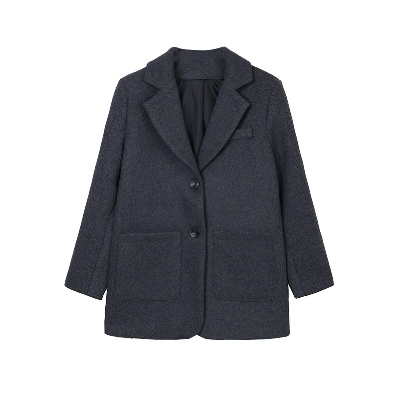Retro Woolen Simple Thin Solid Color Loose Korean Version of Thin Wool Casual Thick Suit Jacket Autumn Winter 2020 Suit Women - 4.00064E+12 Retro Woolen Simple Thin Solid Color Loose Korean Version of Thin Wool Casual Thick Suit Jacket Autumn Winter 2020 Suit Women - 4.00064E+12