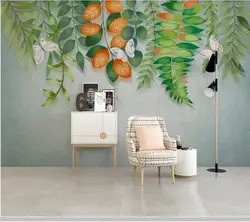 Рисованные вручную тропические растения 3d обои papel де parede, гостиная ТВ диван стены Детская спальня обои для стен Фреска