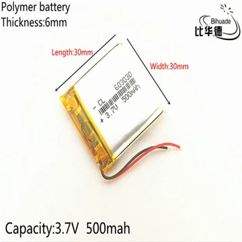 

Liter energy battery 1pcs 3.7V 500mAh 603030 Lithium Polymer Li-Po li ion Rechargeable Battery For Mp3 MP4