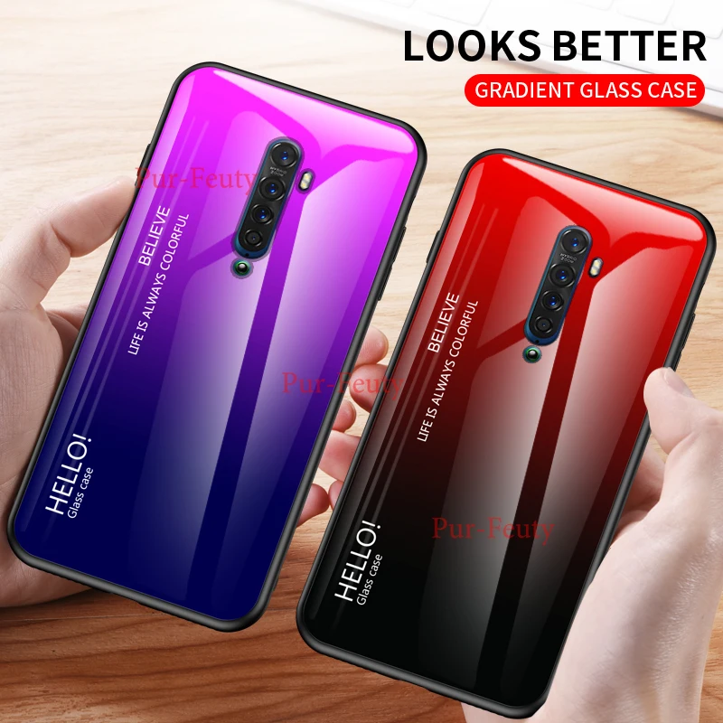 Модный чехол для телефона Oppo Reno Z 2, стеклянный чехол для телефона Oppo Reno 5G 10X Zoom, силиконовый бампер с полной защитой