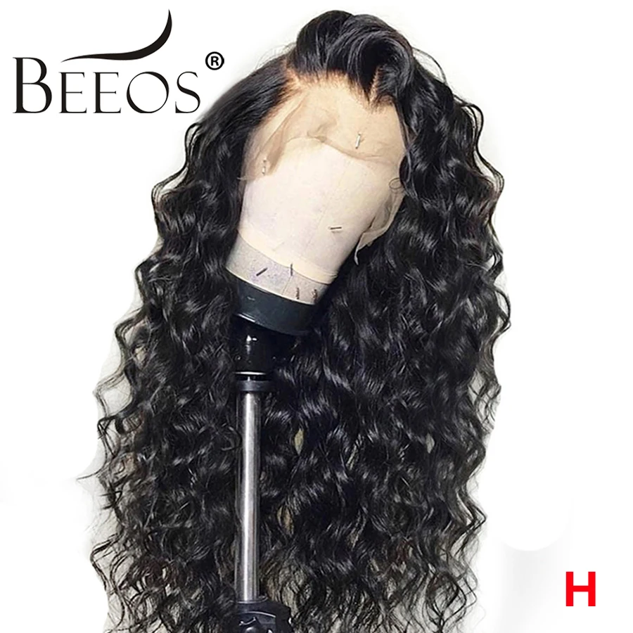 150% 13*6 кудрявые парики из натуральных волос на кружеве для женщин, натуральные черные бразильские волосы на кружеве, парики из натуральных волос remy, предварительно выщипанные волосы Beeos