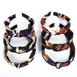 Bohemian Snake Print Hairband Wide Headband Leopard Pattern Hairbands Floral Hair Band Twisted Knotted Solid Color Accessories