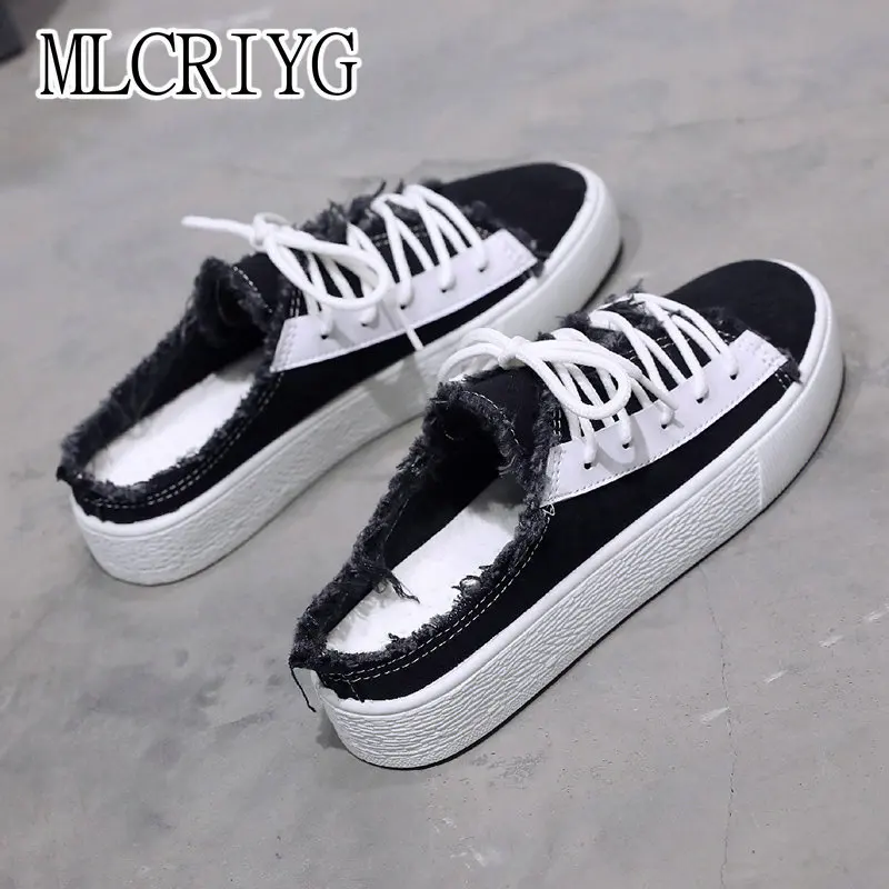

Nice Pop Summer Women Casual Canvas Slippers Flat Heels Lovely Wild Shoes Woman Young Girls Outside Snearkers Style Flip Flops